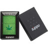 Zippo Classic Stamped Leaf 29662 — зелёная с рельефным листом