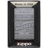Zippo 29691 Black Matte — декор «Whiskey Label»